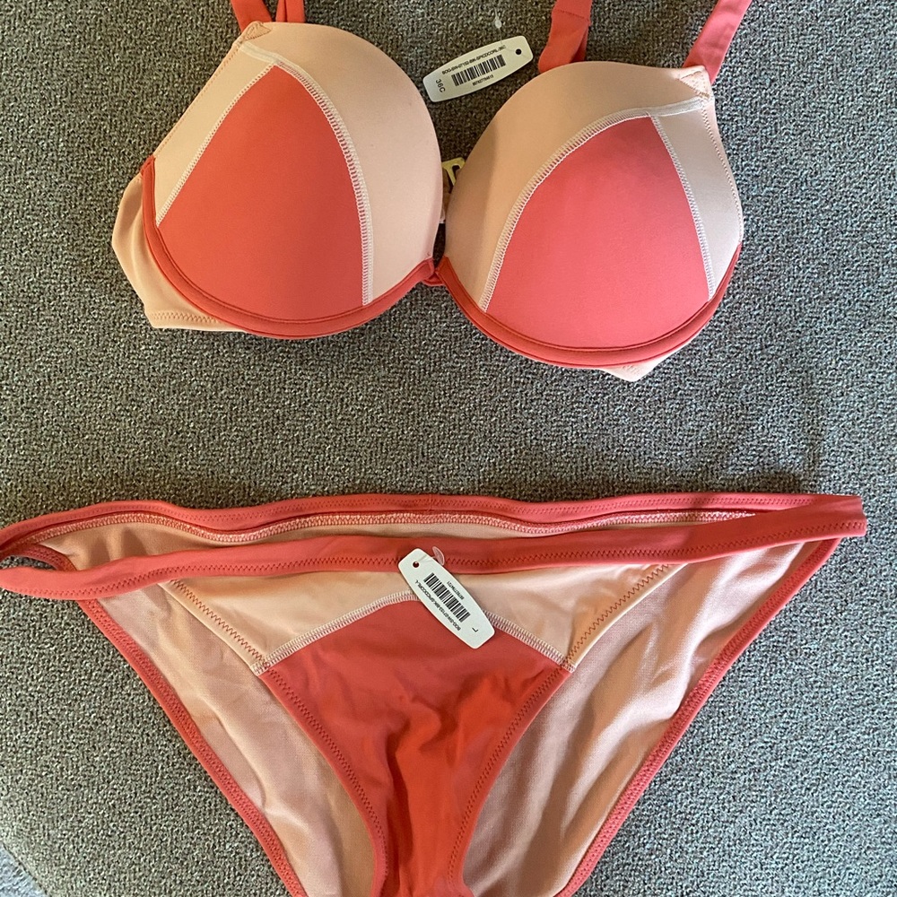 Bikini push up plunge with matching bottoms